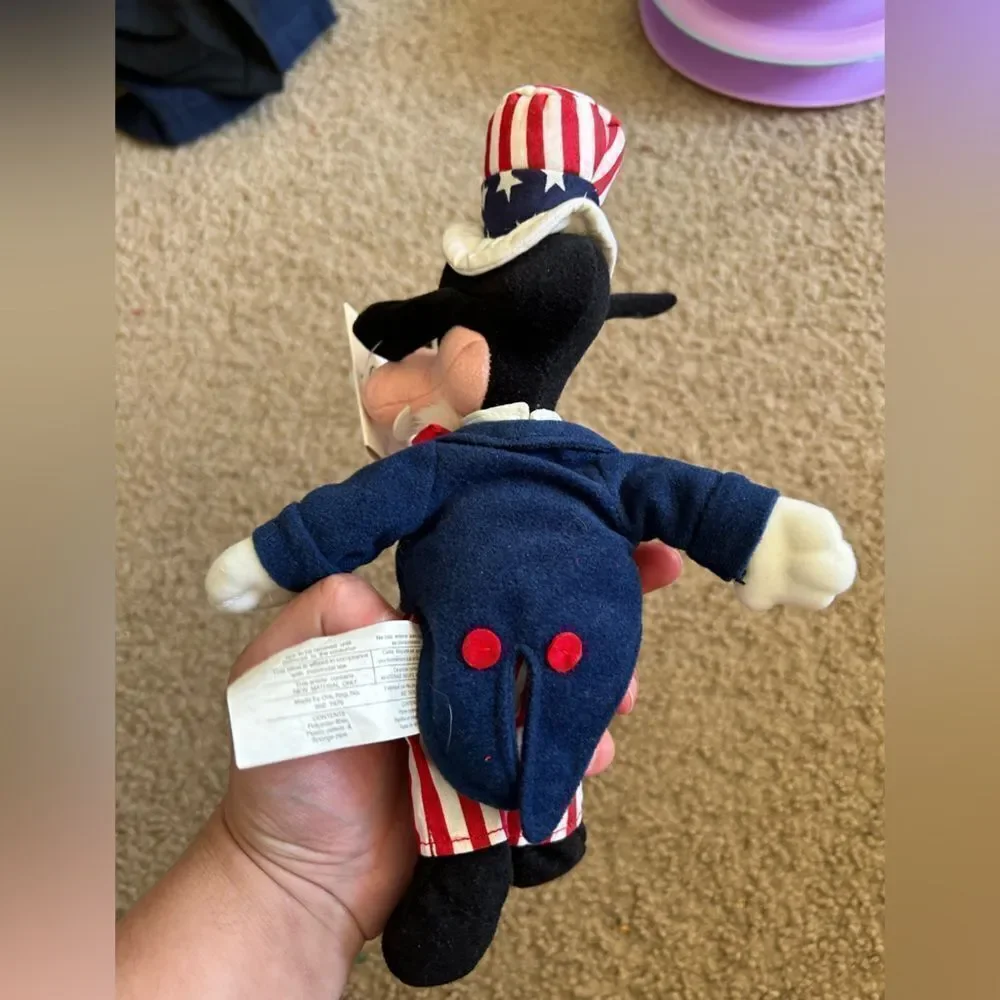 Vintage Goofy Uncle Sam USA Stuffed Animal Plush NWT
